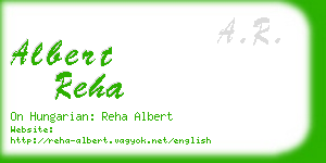 albert reha business card